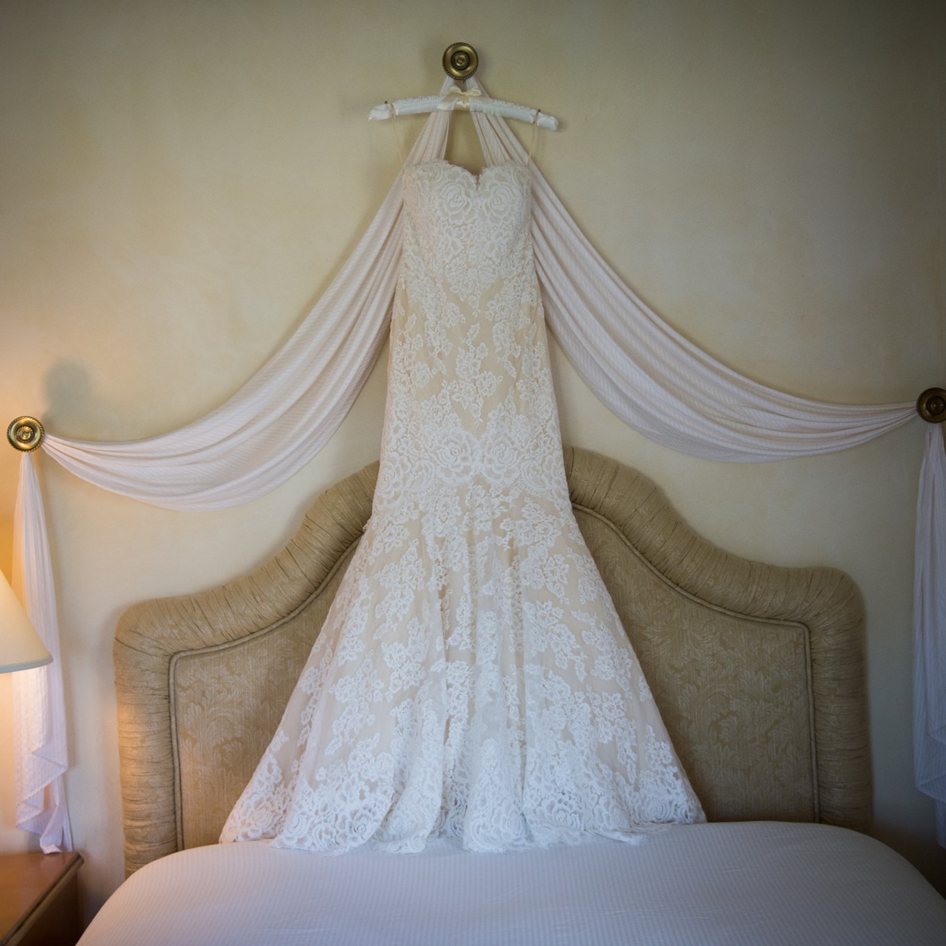 bridal suite and wedding dress
