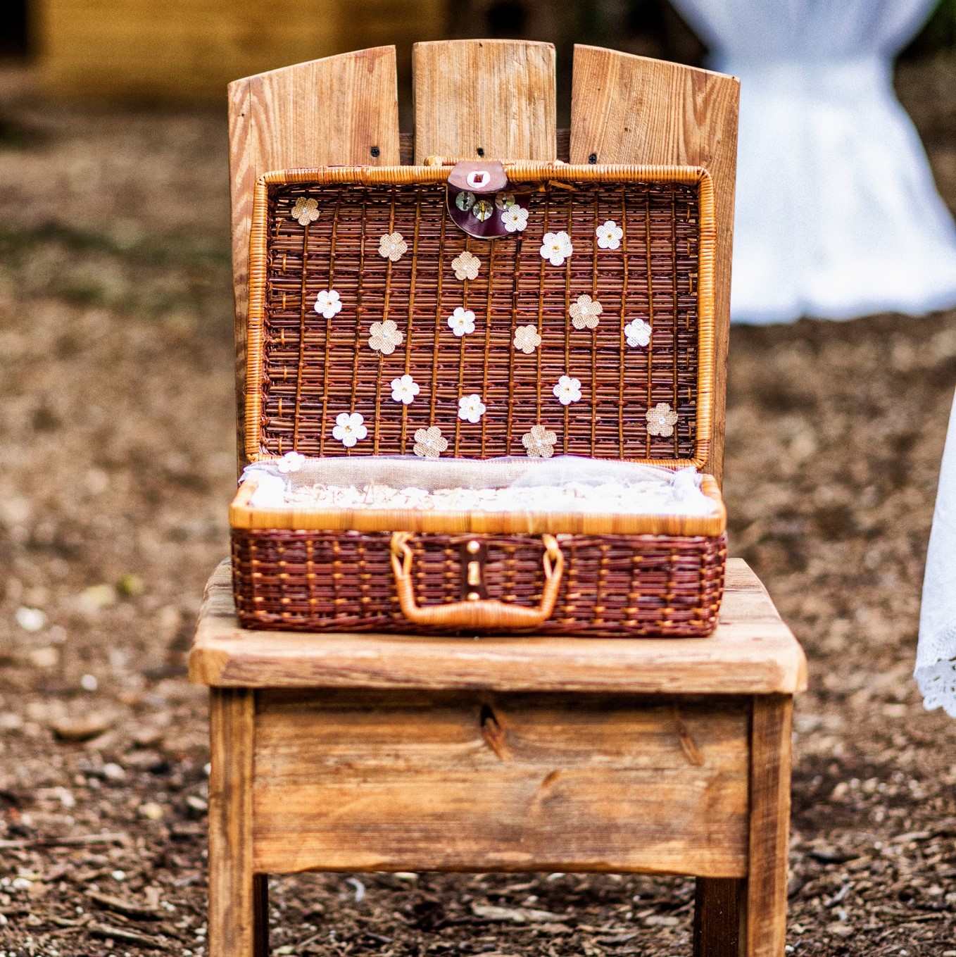 wedding box on chair